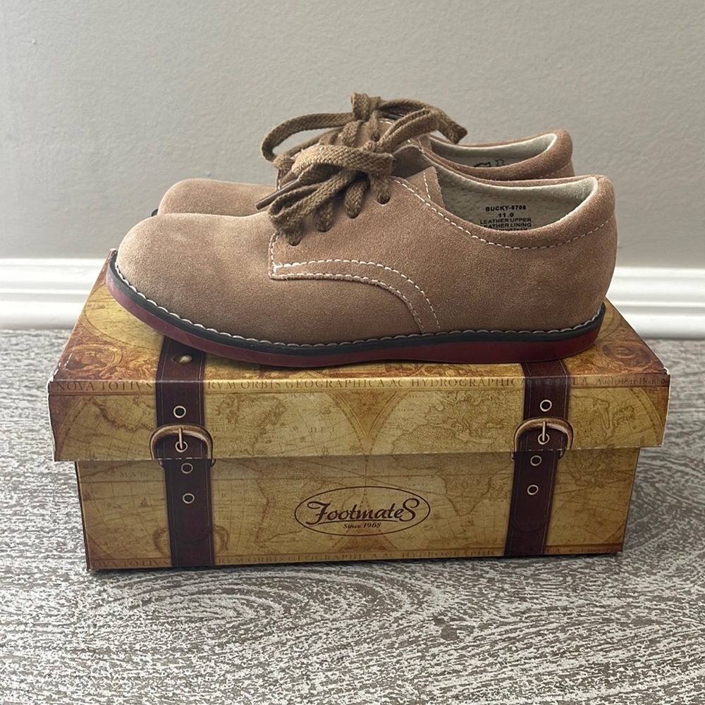 FootMates “BUCKY” Dirty Buck Suede Toddler Boy Dress Shoes